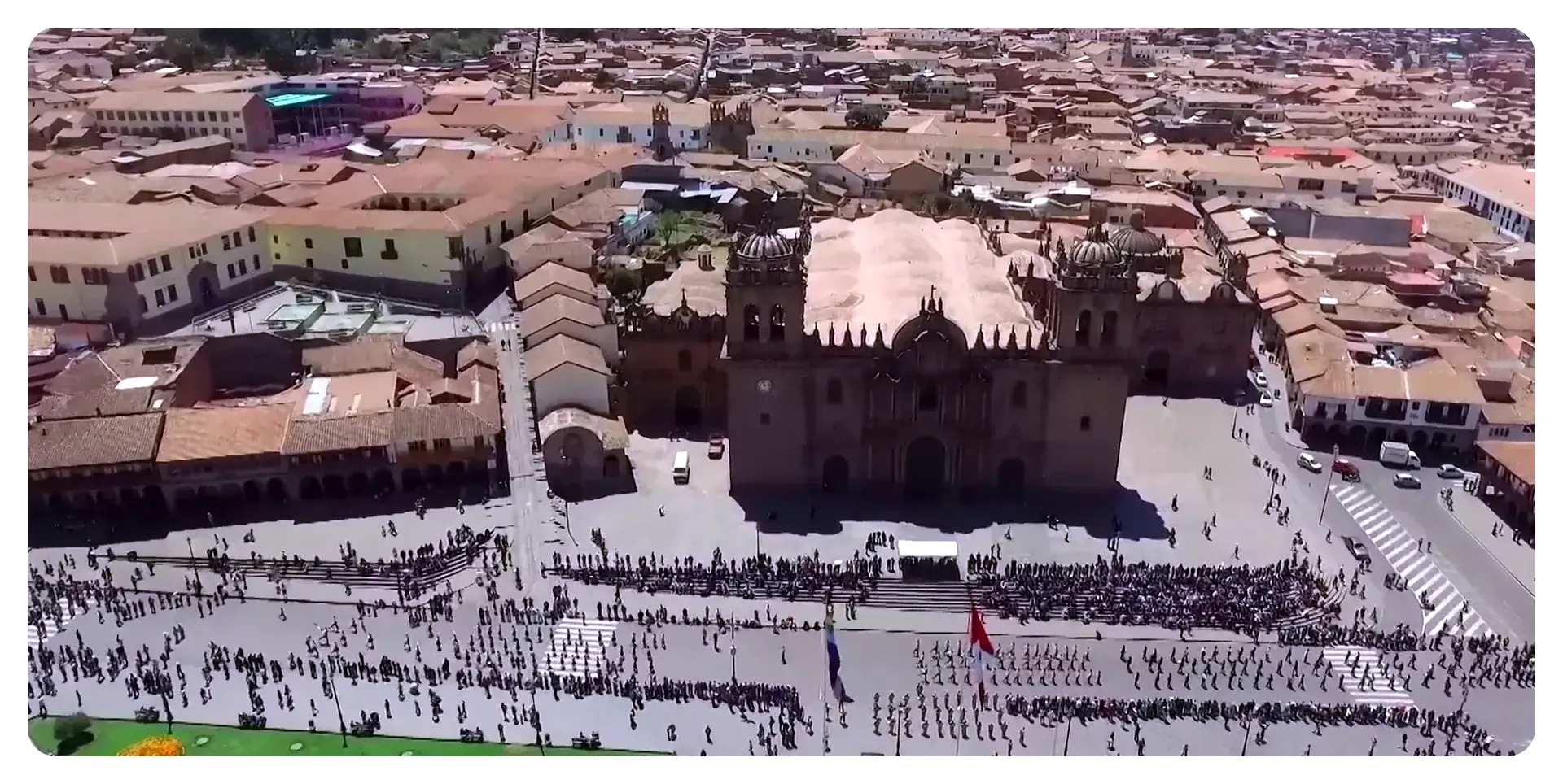 Ancient cobblestone streets and colonial architecture in Cusco