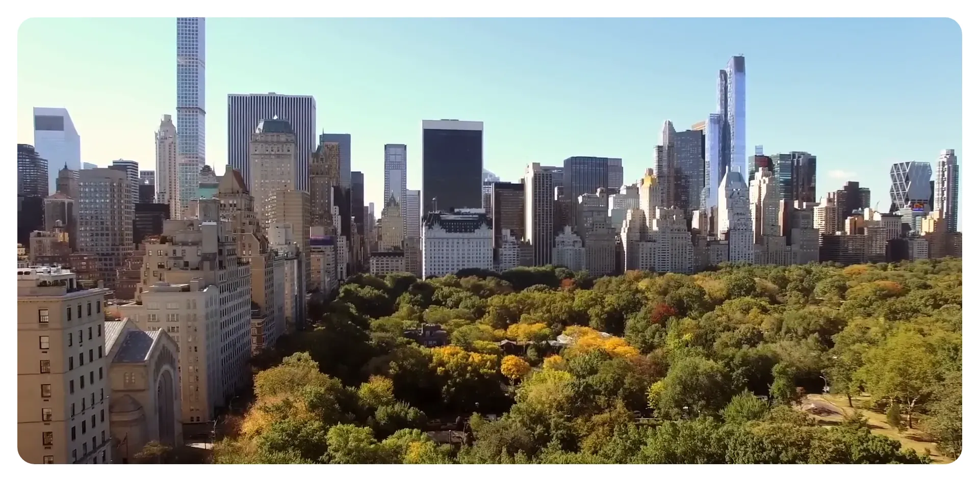 New York City skyline with Empire State Building and Central Park