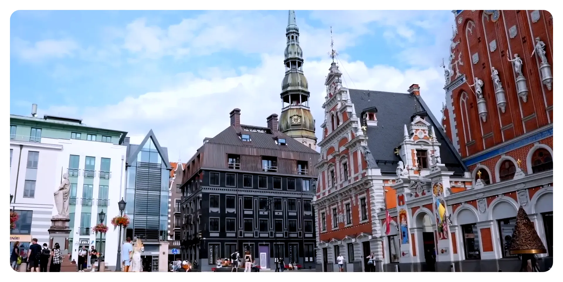 Cobblestone streets and historic buildings in Riga Old Town