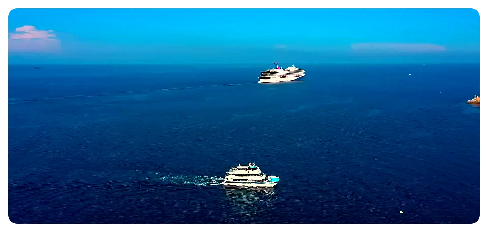 Catalina Island coastline and golf carts