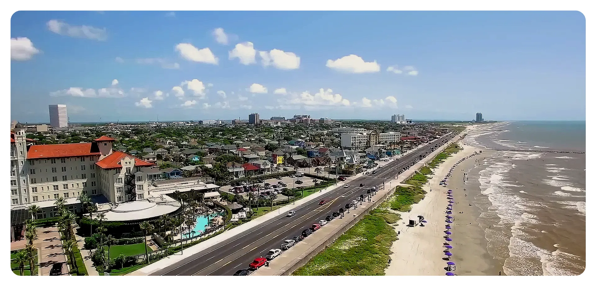 Historic Strand and pier on Galveston Island