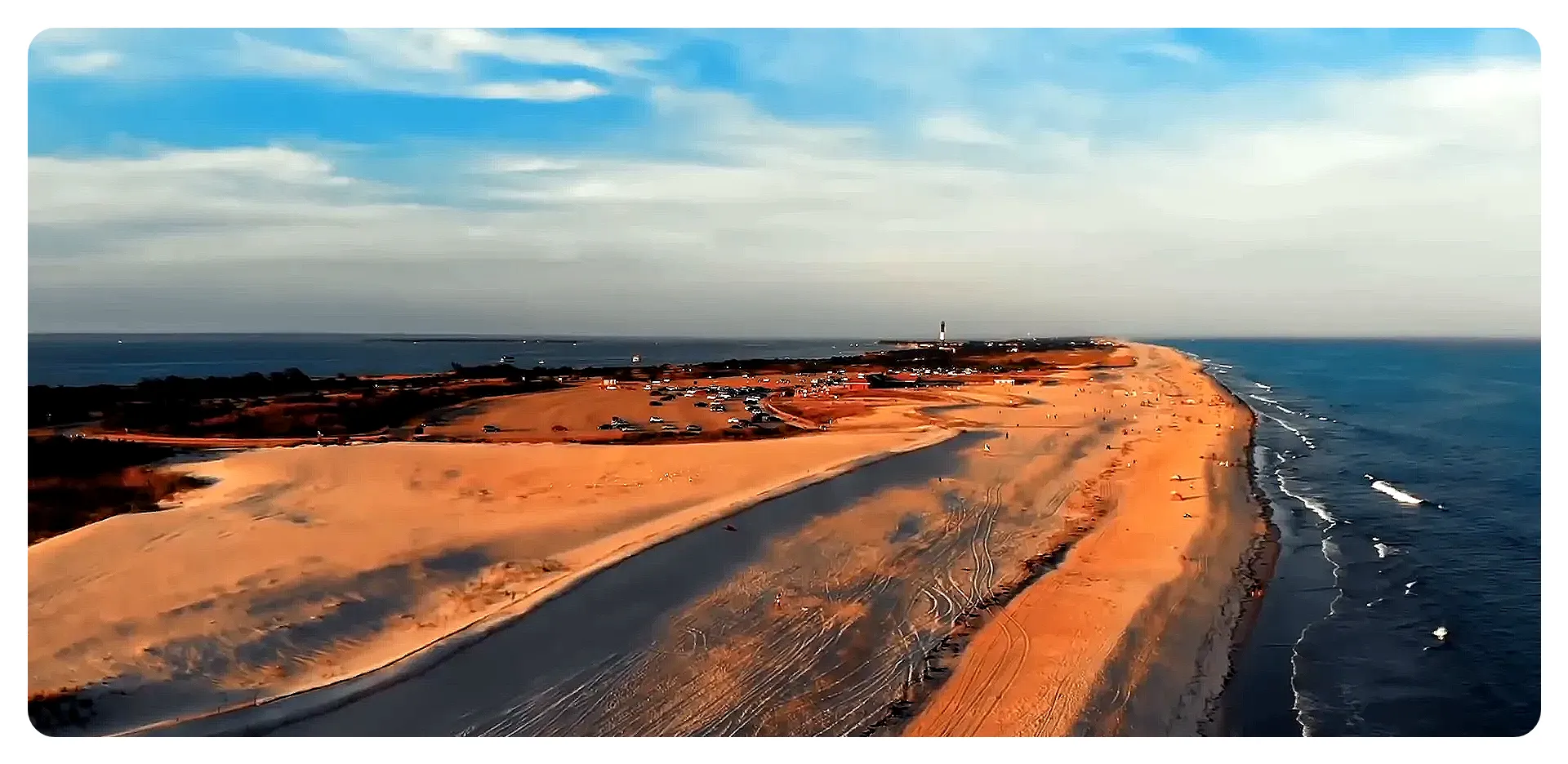 Fire Island Lighthouse and sandy beaches