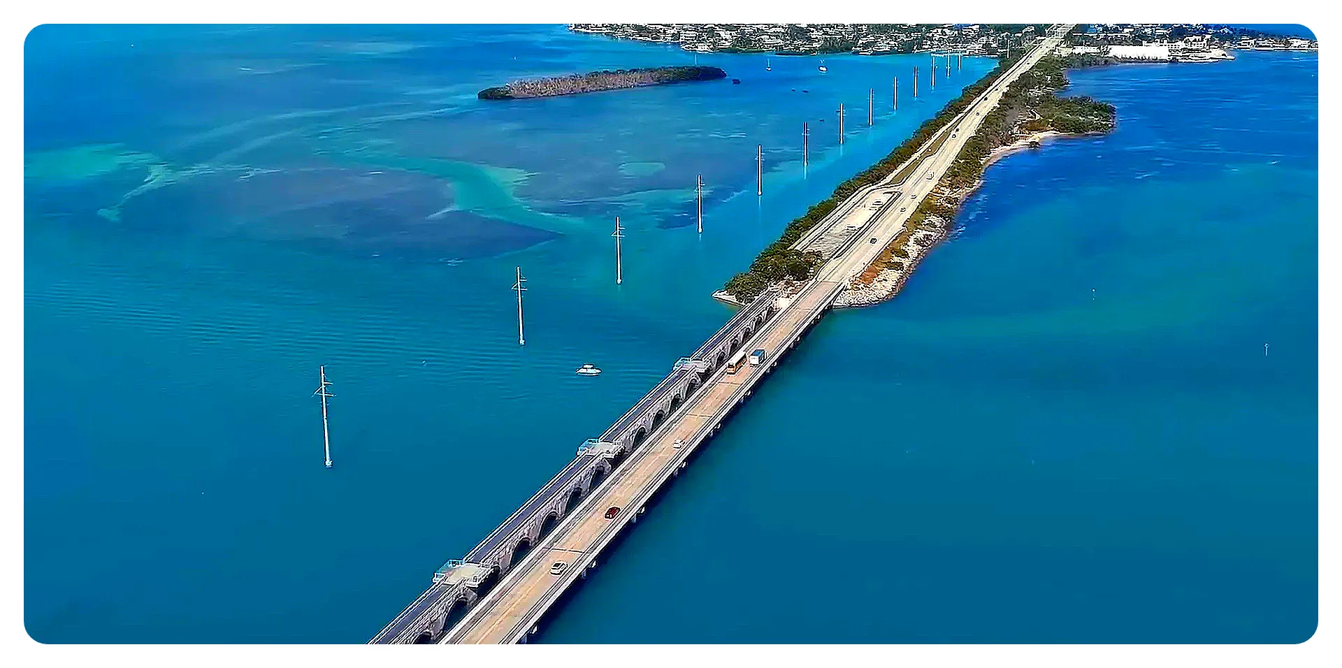 Colourful houses and sunset in Key West
