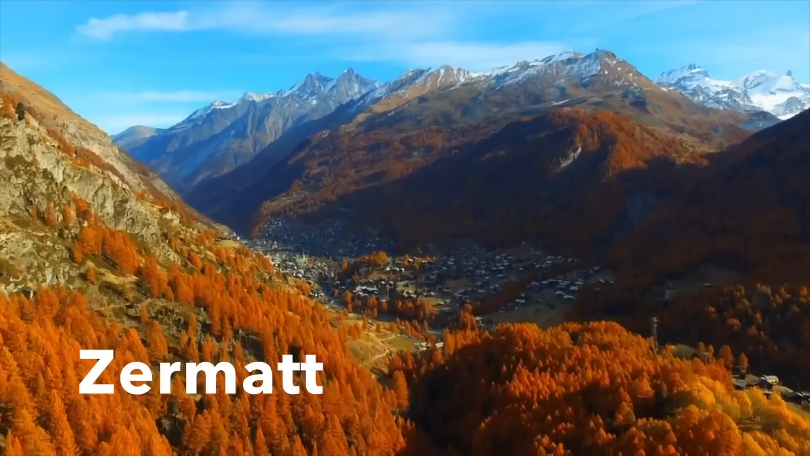 Zermatt town with the towering Matterhorn in the background