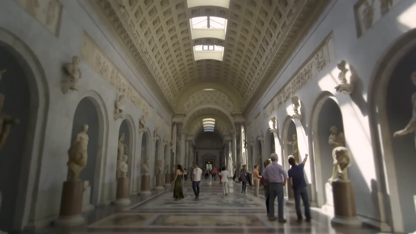 The spiral staircase inside the Vatican Museums