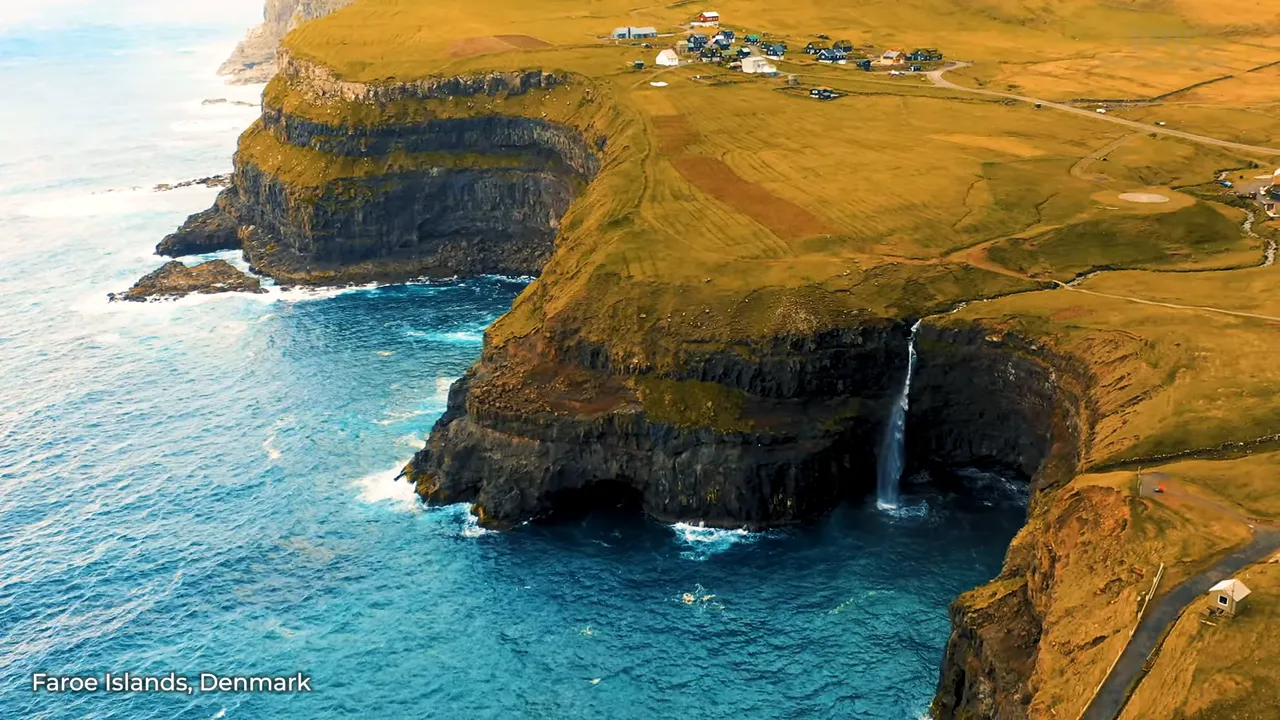 Faroe Islands' green cliffs and colourful villages under dramatic clouds