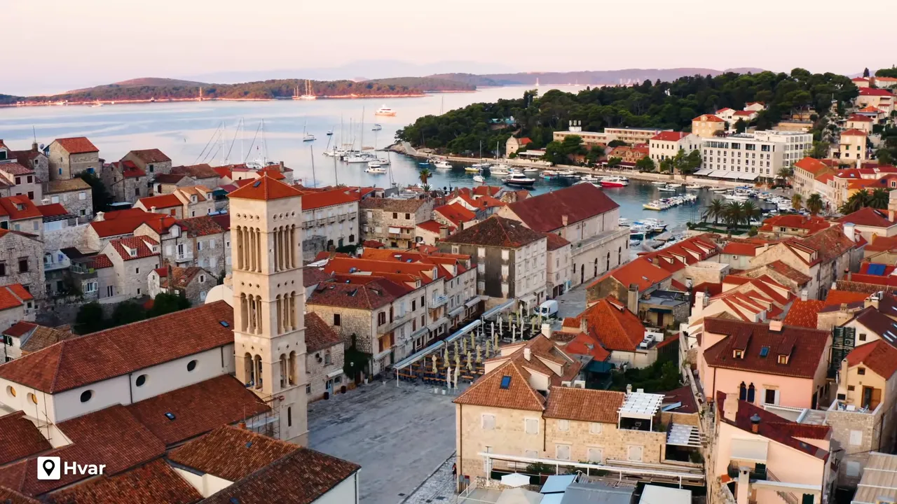 St. Stephen's Square in Hvar with the Renaissance cathedral