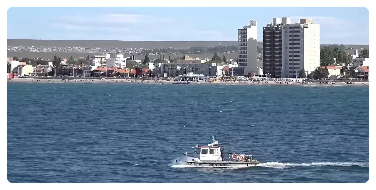 Puerto Madryn coastline and ocean, gateway to Peninsula Valdes