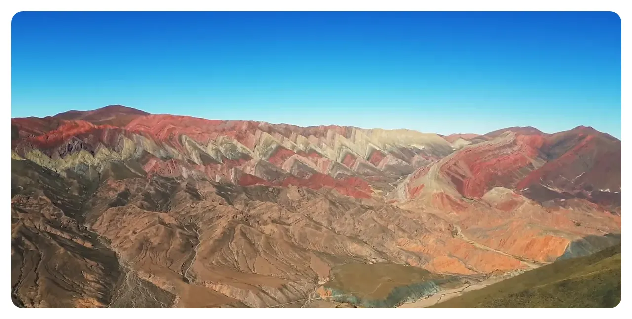 Colourful rock layers of the Hill of Seven Colors in Quebrada de Humahuaca