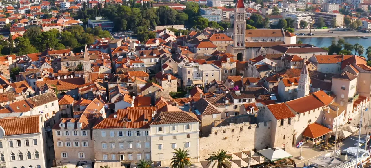 Diocletian's Palace in Split with the peristyle and busy alleys
