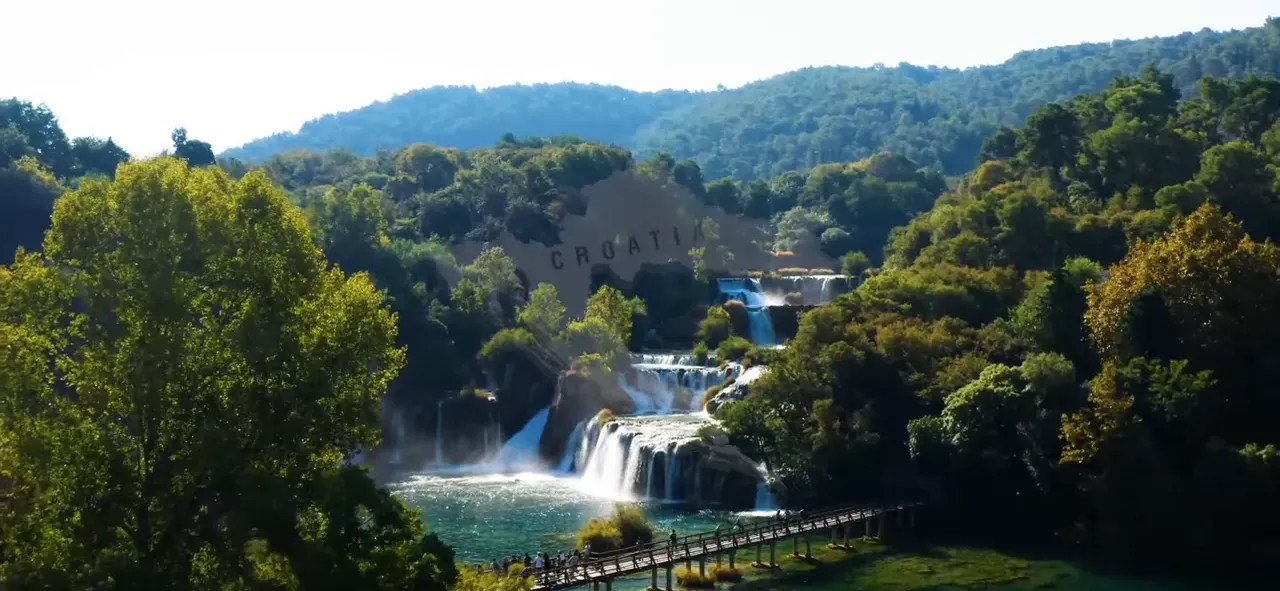 Skradinski Buk's travertine steps and waterfall pools at Krka National Park