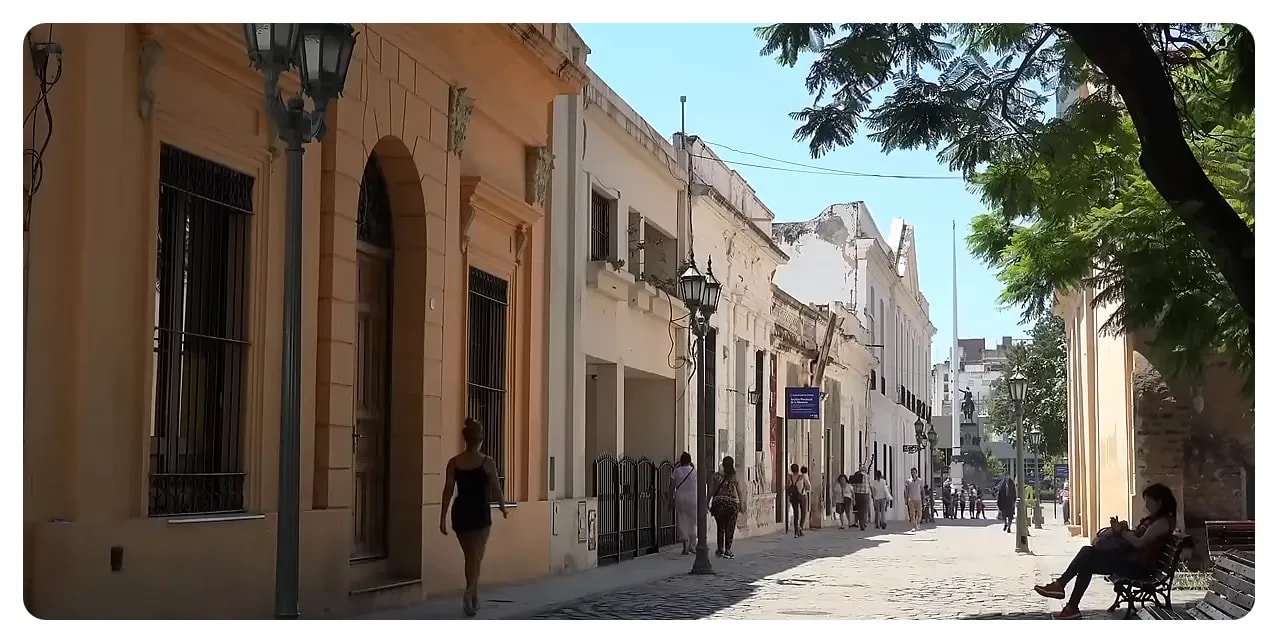 Colonial church in Cordoba city center with historic architecture