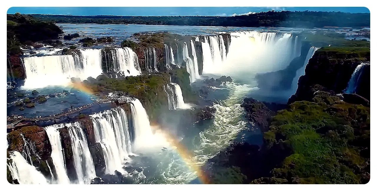 Iguazu Falls powerful cascades surrounded by lush forest