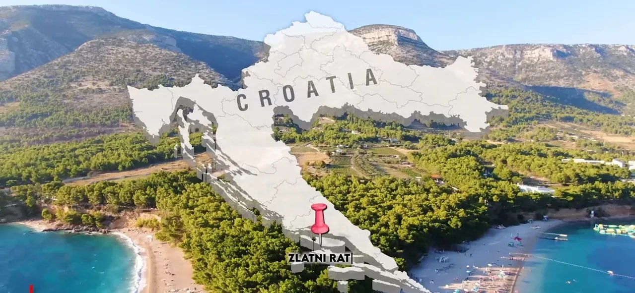 Zlatni Rat beach on Brač with its changing shape and turquoise waters